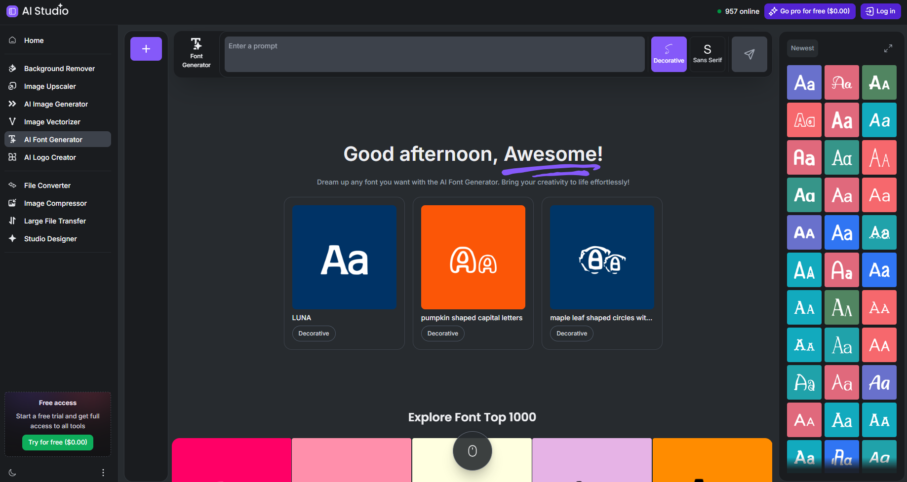 Creative Fabrica AI Font Generator - Free Online Tool for Custom Typography